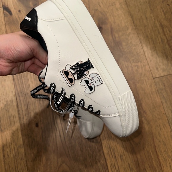 Karl Lagerfeld White and Black Men's Sneakers - Picture 3 of 3
